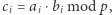 c = a ⋅b mod p, i i i