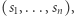 |(s,...,s ), 1 n