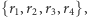 |{r,r ,r ,r }, 1 2 3 4 
