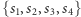 {s,s ,s ,s } 1 2 3 4 