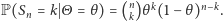 =θ)=(n)θk(1−θ)n−k.P(Sn = k Θ k 