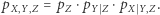 pX,Y = pZ ⋅pY SZ ⋅pXSY . 