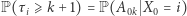 =i)P(τ ⩾ k +1) = P(A 0 i 