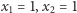 |x1 = 1,x2 = 1 