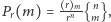 |Pr(m) = r- mn {n }, r m 