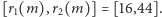 |[r (m),r (m)] = [16,44]. 1 2 