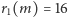r1(m) = 16 