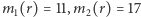 m(r) = 11,m(r) = 17 1 2 