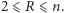 2 ⩽R ⩽ n.