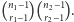  n1−1 n2−1 (r1−1)(r2−1).