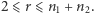|2⩽ r ⩽n + n . 1 2