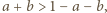 |a +b > 1− a −b,