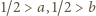 |1/2 > a,1/2 > b