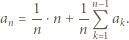  n−1 an =-1⋅n + 1-Q ak. n n k 1 