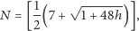 1√ =[(7+1+48h)], N 2 