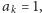 a = 1, k