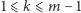 1 ⩽k ⩽ m− 1 