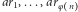ar1,...,ar' n 