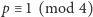 |p≡ 1 (mod 4) 