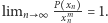  P -xn-- limn ∞ xmn = 1.