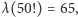 |λ(50!) = 65, 