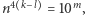 n4 | k−l = 10m, 