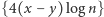 |{4(x −y) log n} 