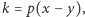 |k = p(x − y),