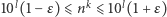 10l(1− ε)⩽ nk ⩽ 10l(1+ ε) 