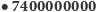 |Y 7400000000 