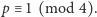 p ≡ 1 (mod 4). 
