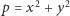 p = x2 +y2 