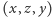 (x,z,y) 