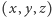 (x, y,z) 
