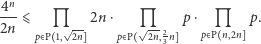 4n- 2n ⩽ M --2n ⋅ M --2 p ⋅ M p. p> P 1, 2n p> P 2n,3n p> P n,2n 