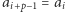 ai+p−1 = ai 