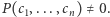|P(c ,...,c ) ≠ 0. 1 n 