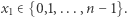 x ∈ {0,1,...,n − 1}. 1 