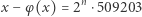 x− φ(x) = 2n ⋅509203 