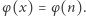 |φ(x) = φ(n). 