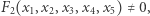 F2(x1,x2,x3,x4,x5)≠ 0,