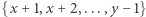 {x + 1,x + 2,...,y− 1} 