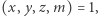 )=1, |(x,y,z,m 