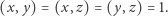 (x,y) = (x,z) = (y,z) = 1. 
