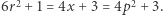 6r2 + 1 = 4x + 3 = 4p2 + 3. 