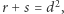 | 2 r + s = d , 