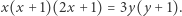 x(x +1)(2x + 1) = 3y(y +1). 