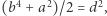 |(b4 + a2)/2 = d2, 