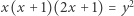 |x(x +1)(2x + 1) = y2 