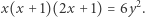 x(x +1)(2x + 1) = 6y2. 